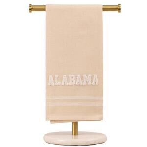 Alabama Embroidery Hand Towel  Oat/Soft White 20x28